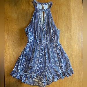 American Eagle Floral Striped Romper